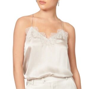 CAMI NYC Racer Charmeuse Cami in Dove Small